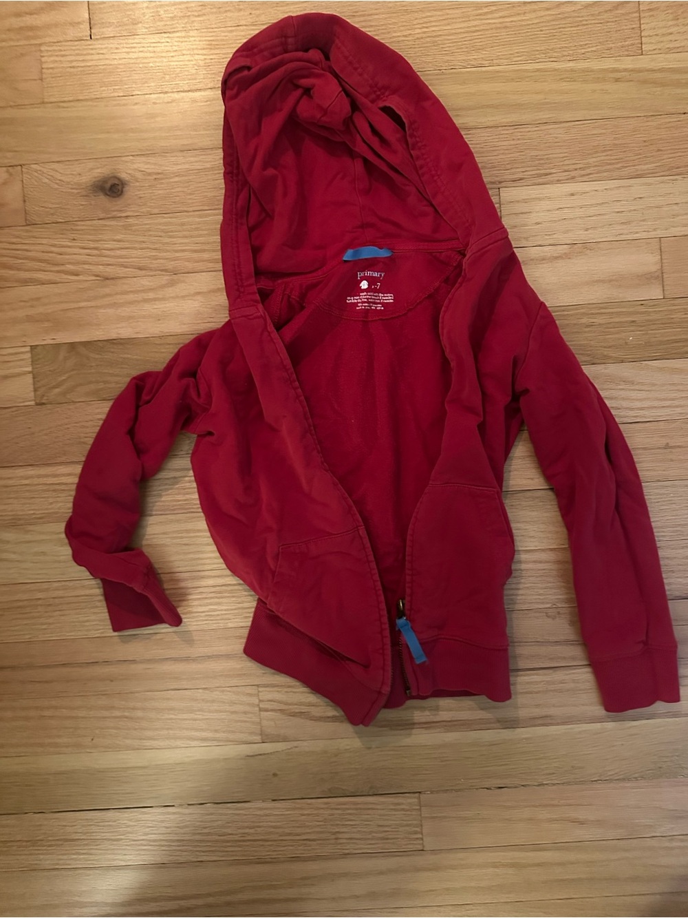 Primary Red Hoodie Zip Up